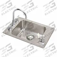 ELKAY Classroom Sink: Dual Manual Handle, Lever, 22 in Overall Lg, 19 1/2 in Overall Wd, 18 ga (MPN DRKAD222045C). Key specifications — Brand: ELKAY; Sink Material: Stainless Steel.