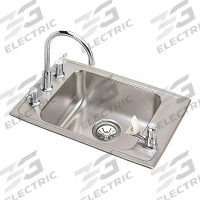 ELKAY Classroom Sink: Dual Manual Handle, Lever, 22 in Overall Lg, 19 1/2 in Overall Wd - Classroom Sinks with Faucets