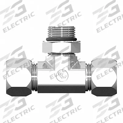 WEATHERHEAD Compression Tee Fitting: 1/4 in OD x 1/4 in OD x 1/4 in OD Size - Flareless Bite-Type Steel Compression Fittings