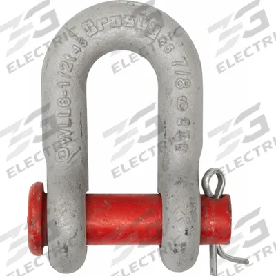 CROSBY Round Pin Chain Shackle: D-Shackle, 9,500 lb Working Load Limit, 3/4 in Body Thick - Chain Shackles