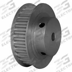 DAYTON Timing Pulley: Modified Curvilinear, Fixed, For GT Timing Belt Section, For 9 mm Belt Wd (MPN 30-5P09-6FA3). Key specifications — attr1328801: DAYTON; attr1328807: Clear Anodized; attr1328808: Powerhouse®.