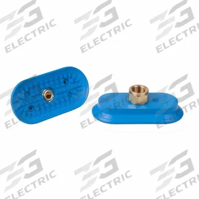 SCHMALZ Vacuum Pad Assembly: Flat Oval, 3/8 in NPT, 50 mm_100 mm Pad Dia, NBR, Blue - Flat Oval Type Automotive Industry Vacuum Pad Assemblies