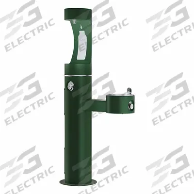 ELKAY COMMERICAL Drinking Fountain with Bottle Filler: Freestanding, 64 in Ht, 14 in Dp - Freestanding Single Outdoor Drinking Fountains with Bottle Fillers