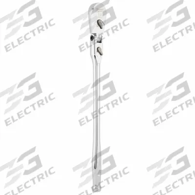MILWAUKEE Flex Head Ratchet: Pear, Reversible, 18 in Overall Lg, Chrome - Flex-Head Ratchets