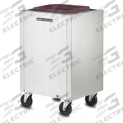 CARLISLE DINEX Tray Dispenser Cart: 150 Trays, 36 3/8 in Overall Ht, 23 1/2 in Overall Lg, Enclosed (MPN DXPIDT1E1520). Key specifications — Manufacturer Part Number: DXPIDT1E1520; NSF Certified: Yes; Caster Type: (1) Swivel; Enclosed/Open/Partially Enclosed: Enclosed; For Use With: 15 in x 20 in Trays; Material: Stainless Steel; Color: Silver; Product Type: Tray Dispenser Cart.