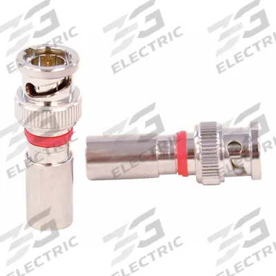 DOLPHIN COMPONENTS CORP Coaxial Connector: Male, Connector, Silver, Compression, RG-6, BNC - BNC Coaxial Connectors
