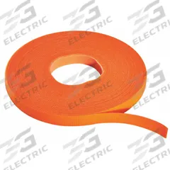 RIP-TIE Hook-and-Loop Cable Tie Roll: 75 ft Lg, 1 in Wd, 50 lb Tensile Strength, Orange (MPN W-75-HRL-O). Key specifications — Color: Orange; Material: Nylon; Brand: RIP-TIE.