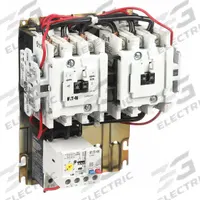 EATON NEMA Magnetic Motor Starter: Reversing, 3 Poles, NEMA Size 2, 45 A, 120V AC Coil (MPN AN59GN0A5E045). Key specifications — Brand: EATON; Auxiliary Contact Form: 1NO; Coil Voltage: 110/120V AC; Phase: Three; Operator: None; Operator Controls: None; Auxiliary Contacts Included: 1NO; Signaling Features: Pilot Light.