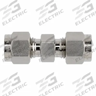 BRENNAN INDUSTRIES Compression Fitting Straight: 3/4 in OD x 3/4 in OD Fitting Size - Clean & Bagged Single-Ferrule Stainless Steel Fittings