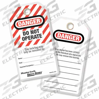 MASTER LOCK Safety Tag: Danger, Do Not Operate, Polyester, Department/Expected Completion/Name