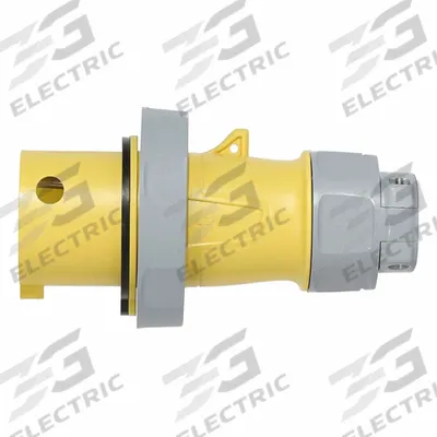 LEVITON Pin and Sleeve Plug: Yellow, 125V AC, Single Phase, 30 A, 2 Pole, 3 Wire - Washdown-Rated Plugs