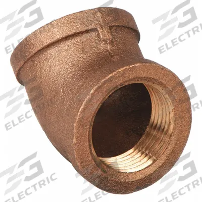 APPROVED VENDOR Metal Pipe Elbow: 45° Elbow, 1 in x 1 in - Low-Pressure Threaded Pipe Fittings