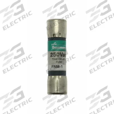 BUSSMANN Fuse: FNM Series, Midget, Time-Delay, 1 A, 250 V AC, 13/32 in x 1 1/2 in - Time-Delay Cylindrical Fuses