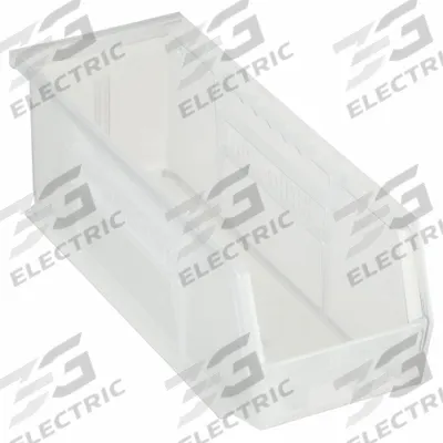 AKRO-MILS Hang and Stack Bin: 4 1/8 in x 10 7/8 in x 4 in, Clear, Label Holder Included - Clearview Plastic Bins