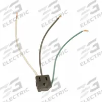 LEVITON Receptacle: Single, 5-15, Black, 125V AC, 15 A, 2 Pole / 3 Wire (MPN 1374-1)