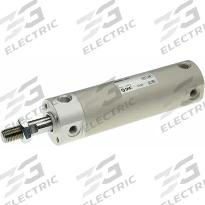 SMC Round Body Cylinder: 2 in Bore, 4 in Stroke, Repairable, Aluminum, Basic Mounting - Double End Mount Cylinders