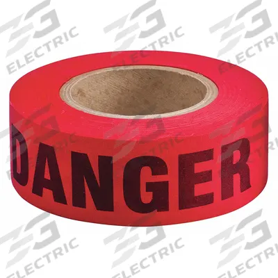 APPROVED VENDOR Barricade Tape: 135 ft Lg, 2 in Wd, Danger Legend, Cotton - General Danger Messaging Barrier Tape