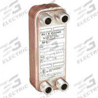 Heat Exchanger: 45,000 BtuH Water / 17,000 BtuH Oil, 50 gpm, 5.04 sq ft, Copper Braze (MPN BP411-20-LCA). Key specifications — Brand: BELL & GOSSETT.
