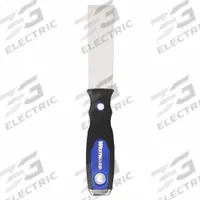 WESTWARD Scraper: Bld. Mat. Stainless Steel, Hdl. Mat. Polypropylene/TPR/Steel, Stiff (MPN 46A906). Key specifications — attr1004902: WESTWARD; attr1012057: Full; attr1014703: Plastic; attr1017570: Hammer End; attr1029655: Straight; attr1034073: Bevel/ Offset.