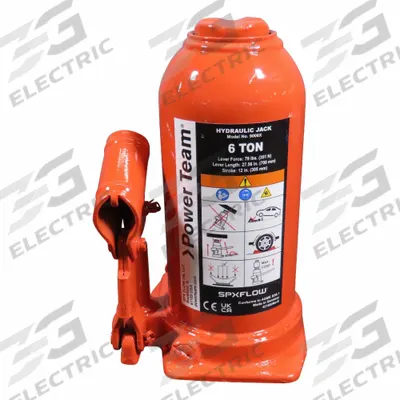 POWER TEAM Bottle Jack: Steel, Mechanical, 6 ton Load Capacity, 12 in Max Lift - High-Clearance Bottle Jacks