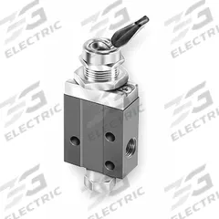 PARKER Manual Air Control Valve: DirectAir 2, Three-Way / Two-Position, Toggle, 1/8 in Female NPT (MPN 404811000). Key specifications — attr1084737: Aluminum; attr1084764: Manual Air Control Valve; attr1084778: Poppet; attr1084767: DirectAir 2; attr1084731: 404811000; attr1084739: PARKER; attr1084765: Spring Return; attr1084768: DirectAir 2.