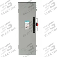 SIEMENS Safety Switch: Fusible, 100 A, Three Phase, 240V AC, Galvanized Steel, Indoor/Outdoor (MPN DTF323R). Key specifications — Brand: SIEMENS.