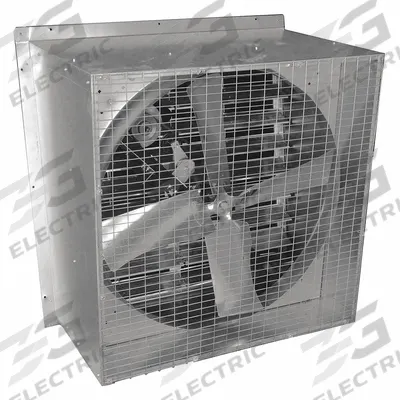 Dayton Agricultural Exhaust Fan: Belt Drive, 36 in Blade, 3/4 hp, Totally Enclosed Air Over - Belt-Drive Slant-Wall Exhaust Fans