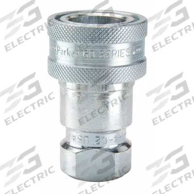 PARKER Hydraulic Quick Connect Hose Coupling: 1 in Coupling Size, Steel - ISO B Series Hydraulic Quick-Connect Coupling Bodies