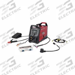 LINCOLN ELECTRIC TIG Welder: Square Wave 205, AC/DC, Stick/TIG Pack w/Foot Control (MPN K5613-1). Key specifications — Maximum Amperage (TIG): 205 A; Phase: Single-Phase; Input Frequency: 60 Hz; Rated Output at Duty Cycle (TIG) (Merch - Table Column, Filters): 85 A @ 100%; Input Voltage (Nominal) (Merch - Table Column, Filters): 120V.