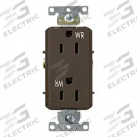 LEVITON Plugs and Receptacles: Duplex, 5-15, Brown, 125V AC, 15 A, 2 Pole / 3 Wire (MPN WDR15)