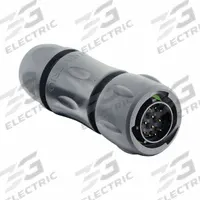 SOURIAU Electrical Connector: Trim Trio UTSX 14, Plug with Cable Gland, 12 Contacts, 10 A, 250V (MPN UTSX6JC14E12P). Key specifications — Wire Size: 20 AWG to 18 AWG; Includes Contacts: Contacts Included; Contact Type: Solder; Brand: SOURIAU; Coupling Type: 1/3 Bayonet; IP Rating: IP68; Series: Trim Trio UTSX; Contact Gender: Male.