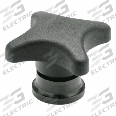 JW WINCO Hand Knobs with Increased Clamping Force: Plastic w/ Steel Thread, M10 Thread - 4-Arm Knobs with Threaded Hole