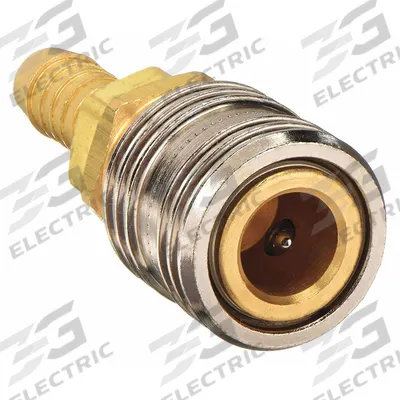 HANSEN Quick Connect Hose Coupling: 1/4 in Body Size, 3/8 in Hose Fitting Size - Universal Interchange Brass Quick-Connect Air Coupling Bodies