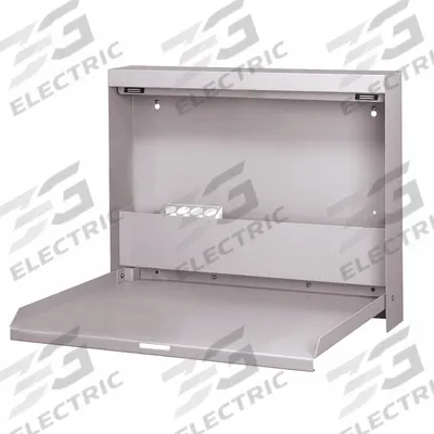 WALLWRITE Folding Wall Mount Desk: Self-Closing, Light Gray, 15 1/4 in Open Dp - Fold-Out Wall-Mounted Desks