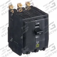SQUARE D Miniature Circuit Breaker: 40 A, 120/240V AC, Three Phase, 10kA at 120/240V AC, 3 Poles (MPN QOB340). Key specifications — Phase: Three; Amps: 40 A; AC Voltage Rating: 120/240V AC; Max. AIR Rating: 10kA at 120/240V AC; For Use With: Square D NQOD Panelboards; Brand: SQUARE D.