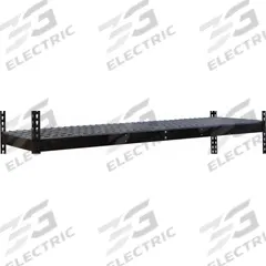 HALLOWELL Shelf: 60 in x 30 in, 1,000 lb Load Capacity, Steel, 4 ga Decking, Black, Shelf (MPN DRHCWL6030ME). Key specifications — Decking Material: Steel; Includes: (4) Beams; Decking Finish: Powder Coated; Shelf Configuration: Single Straight; Color: Black; Frame Material: Steel; Brand: HALLOWELL; Frame Finish: Powder Coated.