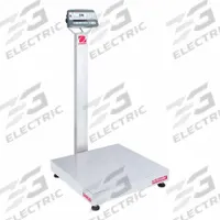OHAUS Industrial Bench Scale: 24 in x 24 in, Not IP Rated, Column-Mounted, Stainless Steel (MPN D52P125RQV3). Key specifications — Connection Ports: Wi-Fi®; Readability: 0.01 lb/5 g; Brand: OHAUS; Weighing Surface Material: Stainless Steel.