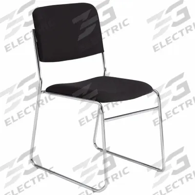 NATIONAL PUBLIC SEATING Stacking Chair: Fabric Seat, Fabric, Steel Frame, Seat Color Black - Padded Stackable Chairs