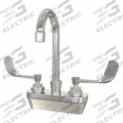 SANI-LAV Gooseneck Service Sink Faucet: Wall, Centerset, Cast Brass, Chrome - Centerset Utility Faucets