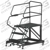 BALLYMORE Mobile Work Platform: 2.5 ft Platform Ht - Max, 36 in x 36 in, Steel, 800 lb Load Capacity (MPN SEP3-3636). Key specifications — Folding: Not Foldable; Mobility: Rolling; Brand: BALLYMORE; Color: Gray; Height Adjustability: Fixed Height; Includes Handrails: Handrails Included; Locking Mechanism: Foot-Activated Step Lock; Handrails: Includes Handrails.
