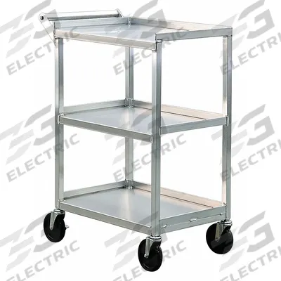 NEW AGE Bussing Cart: 350 lb Max Load Capacity, 3 Shelves, 39 in Overall Ht - Open Aluminum Carts