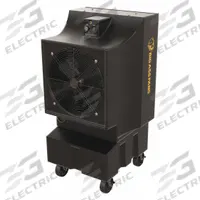 BIG ASS FANS Portable Evaporative Cooler: 1,200 sq ft, 5-15P, 120V AC, 49 in x 26 in x 24 in (MPN F-EV1-1801). Key specifications — attr1152013: Variable; attr1151993: BIG ASS FANS.