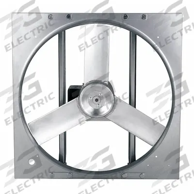 Dayton Exhaust Fan: 36 in Blade, 3/4 hp, 12,742 cfm, 208-230/460V AC, 3 ph - Standard Direct-Drive Panel Exhaust Fans