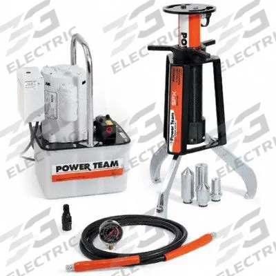 POSI LOCK Hydraulic Ram Puller: 50 ton Capacity with Attachments - Caged Ram Pullers