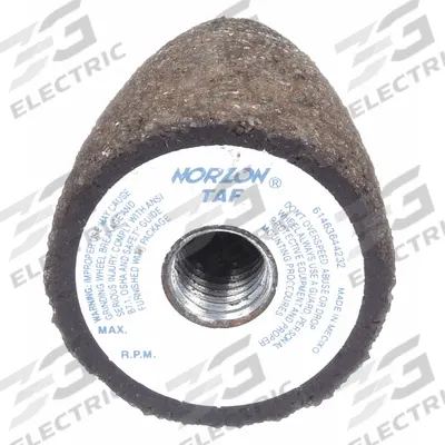 NORTON Grinding Cone: Type 16, 1 1/2" x 3" x 5/8"-11, Zirconia Alumina, 20 Grit - High-Performance Grinding Cones & Plugs for Stainless Steel & Nickel Alloys