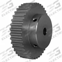DAYTON Timing Pulley: Modified Curvilinear, Fixed, For GT Timing Belt Section, For 9 mm Belt Wd (MPN 40-5P09-6A6). Key specifications — Brand: DAYTON; Finish: Clear Anodized; For Belt Series: Powerhouse®.