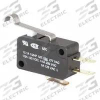 HONEYWELL Miniature Snap Action Switch: Roller Lever Actuator, 1NO/1NC, Quick Connect (MPN V7-1C17D8-263). Key specifications — AC Contact Rating: 15 A @ 277 V; Electrical Connection: Quick Connect; Series: V7; Brand: HONEYWELL.