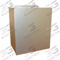 HAMMOND Electrical Enclosure: Stainless Steel, 14 in x 12 in x 8 in, NEMA 12/13/3R/4/4X, w/Panel (MPN EJ14128SS). Key specifications — Brand: HAMMOND; Closure Method: Latches; Enclosure Material: Stainless Steel; Knockouts: Not Included; Includes Inner Panel: with Inner Panel Included.