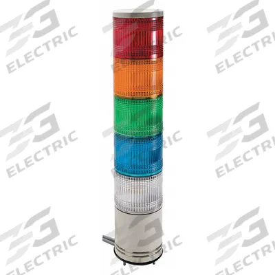 SCHNEIDER Tower Light Assembly: 5 Tier, Blue/Clear/Green/Orange/Red, No Sounder Tier - Five-Tier Tower Light Assemblies