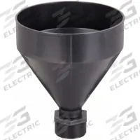 FUNNEL KING Drum Funnel: No Lid, Black, No Flame Arrester, 7 1/2 in x 9 1/4 in, 2 1/4 in Spout Dia (MPN 32400). Key specifications — Brand: FUNNEL KING; Funnel Material: Polyethylene; For Use With: Drum Funnels; Color: Black; Lid Type: No Lid; Flame Arrester Ht: No Flame Arrester; Lid Type (sublevel): No Lid.